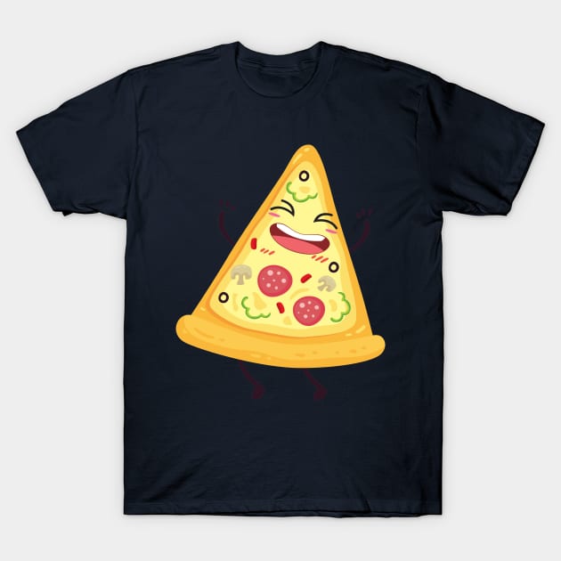 Pizza Party Kawaii Slice Motivational Design T-Shirt by at85productions